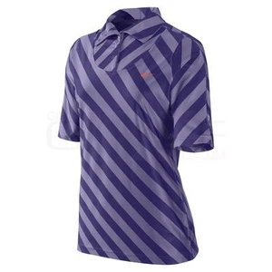 NIKE GOLF WOMENS Striped 1/2-zip Top PURPLE S SMALL $70 HALF SLIM FIT 483680 - Picture 1 of 2