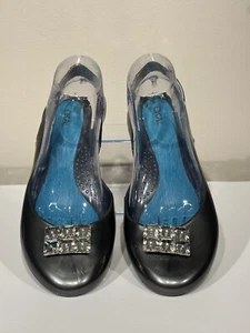 Oka-B Shoes Grey Rhinestone Jelly Flats( Sz 10 But Runs Small Fits Size 9 ) - Picture 1 of 8