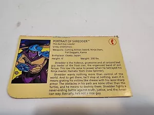 1988 TMNT Shredder File Card, Cardback - Bild 1 von 2