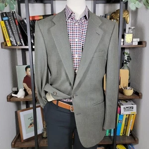 Burberrys Men's Sport Coat Blazer Two Button Olive Steal Blue Wool Size 42R - Picture 1 of 21