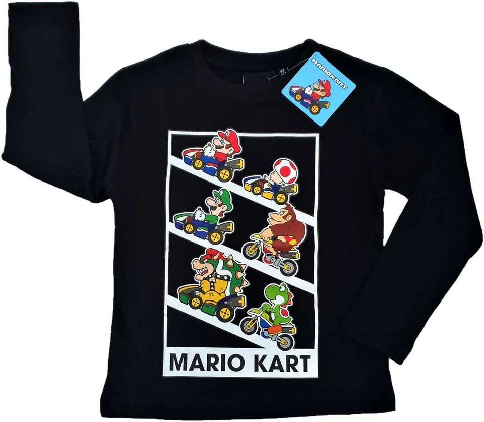 Super Mario Langarmshirt Jungen T- Shirt Shirt Gr. 98 -128