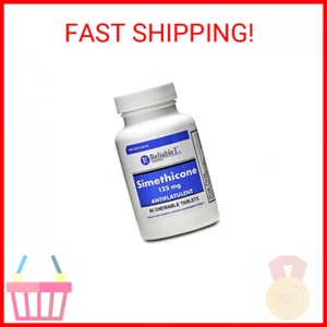Simethicone 125mg Gas Relief Tablets Extra Strength Bloating Relief Gas Pills | - Picture 1 of 2