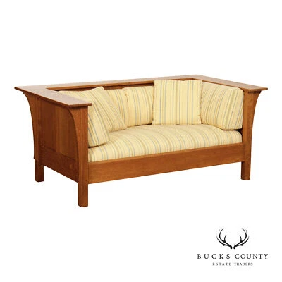 Stickley Mission Collection Oak Prairie Loveseat Sofa - Image 1 of 4