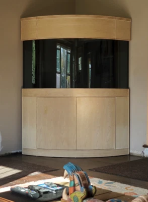 155 galones de vidrio listo para arrecife acuario pecera madera real roble dorado Foto 1 de 4