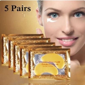 10Pc Under Eye Gel Pad Crystal Collagen 24k Gold Face Mask Anti Aging Wrinkle - Picture 1 of 4