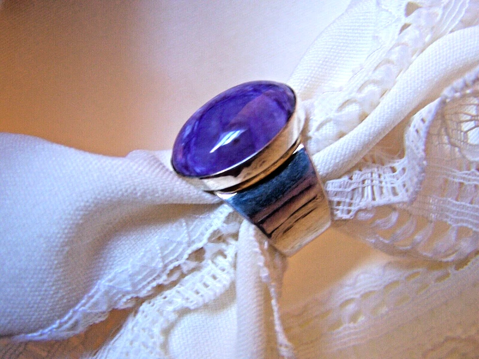 DTR Jay King SS 925 Charoite Talla 7 ¡HERMOSO y Nuevo Sin Etiquetas! Foto 1 de 4