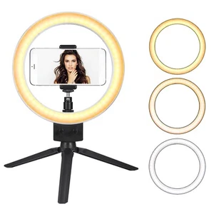 New 9" Dimmable LED Ring Light with Tripod Phone Selfie Camera Studio - Picture 1 of 12