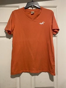 Hollister Short Sleeve T Shirt Men’s Large Orange Retro B83 - Picture 1 of 5
