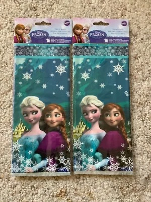 Lote de 2 bolsas de golosinas WILTON Disney FROZEN bolsas de fiesta Elsa Anna Olaf castillo de hielo Foto 1 de 2