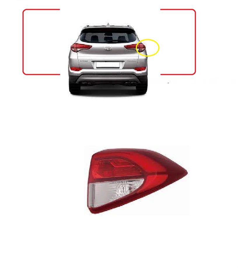 PER HYUNDAI TUCSON 2015-2018 Faro fanale posterioreDESTRO  esterno NO LED - Immagine 1 di 1