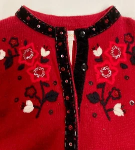 Savannah girls size 4 Sweater Red, Sequins, Beaded, Machine Washable,  - Picture 1 of 7