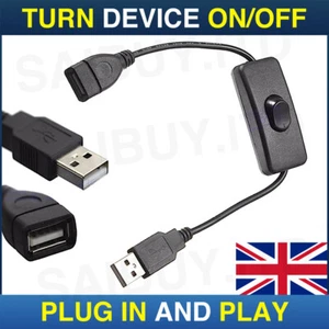 USB Cable With On/Off Toggle Switch Power Control Raspberry Pi Arduino in Black - Picture 1 of 1
