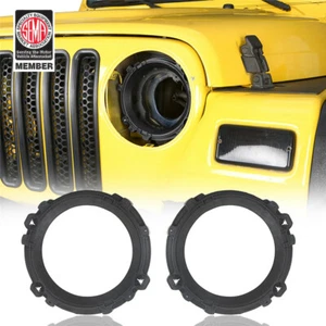 7-Inch Round Headlight Bezel Mount Bracket Rings For 1997-2006 Jeep Wrangler TJ - Picture 1 of 9