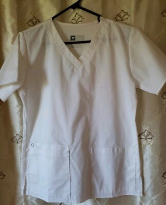 SCRUBS WONDERWINK WONDERWORK SET. TOP XS, BOTTOMS S. WHITE - Image 1 of 4