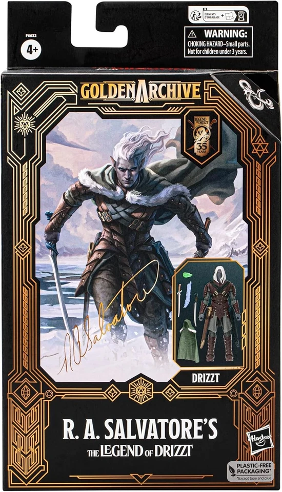 Hasbro 2023 Dungeons & Dragons Drizzt R.A. Salvatore's Golden Archive 6”