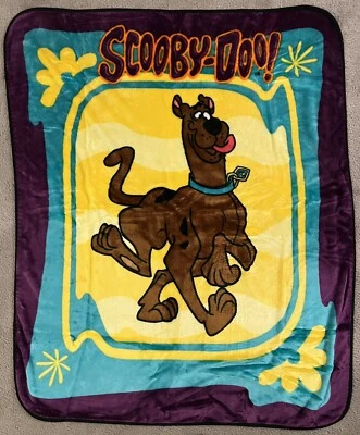 Manta polar Scooby-Doo 1999 vintage Cartoon Network 50 X 60 amarillo verde azulado Foto 1 de 4