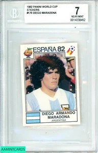 1982 Panini World Cup Sticker #176 Diego Maradona BGS 7 NM - Bild 1 von 3