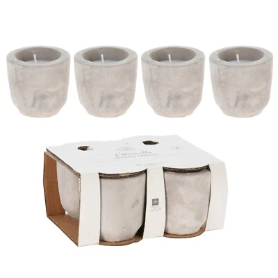 4 x Citronella Candles Outdoor Garden Dining Home Cement Jar Lemon Fragranced - Image 1 of 4