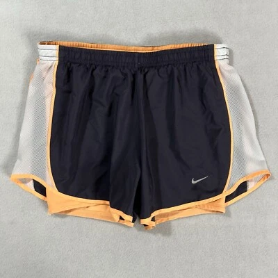 Pantalones Cortos para Correr Nike Dri-FIT Pequeños Negros Naranja Tempo Para Mujer Forrados 3" Entrepierna Foto 1 de 4