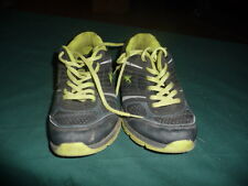 PRE-OWNED BOYS SIZE 3 1/2   M ATHLETECH SHOES SNEAKERS BLACK & LIME GREEN 