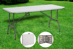6FT HEAVY DUTY FOLDING TRESTLE TABLE OUTDOOR PICNIC CAMPING BBQ BANQUET PARTY 