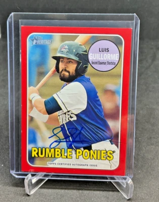 2018 Topps Heritage Minors LUIS GUILLORME Red AUTO 1/1 - Image 1 of 2