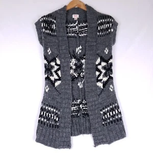 Mossimo Supply Co Fair Isle Sweater Vest Women’s XS Gray Wool Blend Boho Cottage - Picture 1 of 7