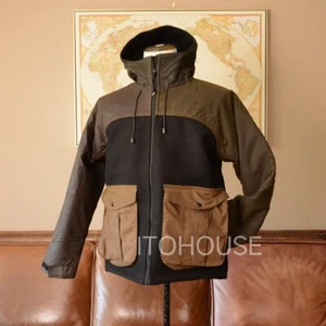 ITOHOUSE 30OZ Heavy Black Wool Plaid Waxed Cotton Mackinaw Outdoor Jacket - Picture 1 of 17