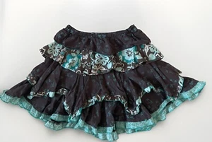 Beetlejuice London Skirt Girls Size 7 Brown Blue Floral Layered - Picture 1 of 5