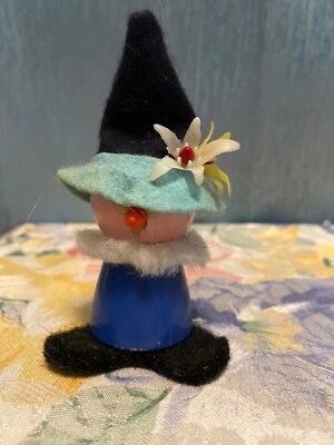 VINTAGE WOODEN Scarecrow 4” Unmarked Troll - Изображение 1 из 2