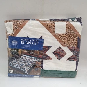 Vintage Beacon blanket new old stock Paisley Patchwork 65% polyester/35% acrylic - Picture 1 of 3