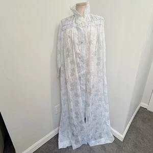 Vintage L. Magnin Sheer Floral Lace Robe Nightgown House Coat Duster Size XXL - Picture 1 of 21