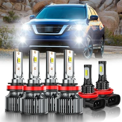 For Nissan Pathfinder 2017-2020 LED Headlight High Lo Beam Fog Light Combo 6000K - Image 1 of 4