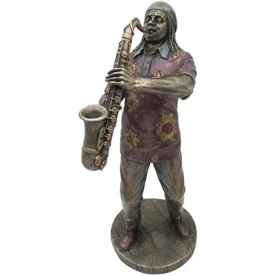 CMG GIFTS Jazz Band Bronze Sculpture, Saxaphonist