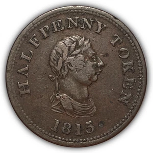 1815 Nova Scotia Halifax Half Penny John Alex Barry B-891 ss Münze #24564 - Bild 1 von 3