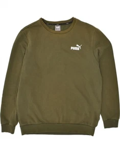 PUMA Mens Sweatshirt Jumper Large Khaki Cotton ZR11 - Picture 1 of 4