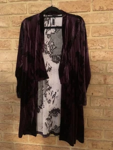TAKING SHAPE Purple Luxe Velvet Women’s Lined Duster Coat Size M - Picture 1 of 3