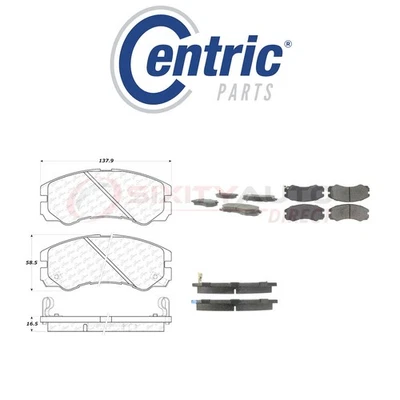 Centric Semi Metallic Brake Pads w Shim for 1992-2001 Isuzu Rodeo 2.2L 2.6L gg Foto 1 de 4