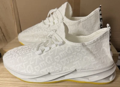 Men's Size 9.5 US (43) White & Yellow Sneakers - A0064 - Image 1 of 4