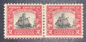 Travelstamps:1925 US Stamp Scott #620 Sloop Restaurationen Pair Mint MOGH - Picture 1 of 6