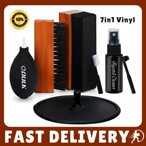 Vinyl Record Cleaning Kit - 7in1 Complete Cleaner Set, 7PCS, Black - Picture 1 of 8