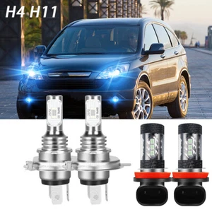 8000K For Honda CRV CR-V 2007 -2014 LED Headlight Fog Lights Hi/Lo Beam 4x Bulbs - Picture 1 of 12