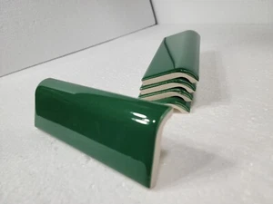 Emerald Green Ceramic Tile Mud Cap Backsplash Subway Mudcap Mid Century Modern - Picture 1 of 18