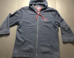 Vintage TOMMY JEANS HILFIGER Spell Out Zip Up Hoodie Size Lg Sweatshirt 90s - Picture 1 of 7