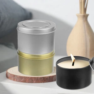 Round Candle Tin 3.5oz Metal Tin For Wax Soy Making Container Jar 1/6/12 Pack 0 - Picture 1 of 12