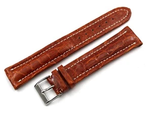 Cinturino Pelle Cocco Marrone Ambra Orologi XL Fibbia Ardiglione Made Italy Top - Bild 1 von 3