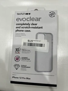 NEW - Tech21 Apple iPhone Evo Case - Clear - Size Apple iPhone 12 Pro Max - Picture 1 of 3