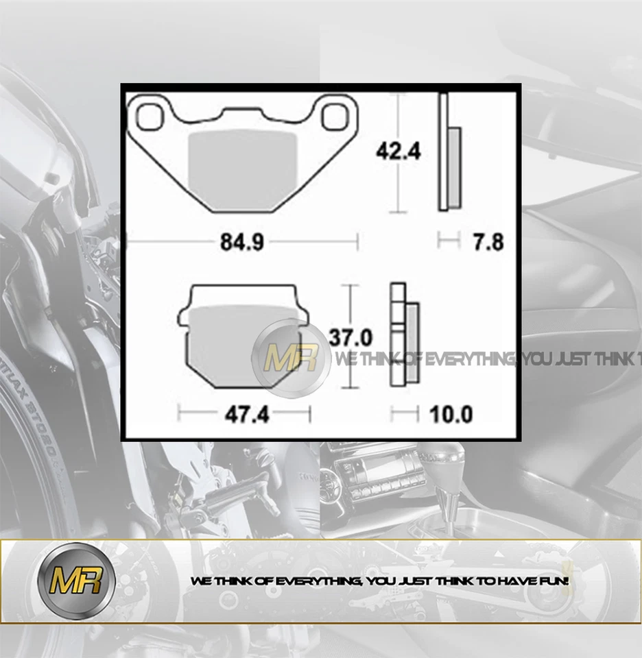 FOR TGB AKROS 50 FROM 1995 TO 1998 FRONT BRAKE PADS SEMI METALLIC BRAKING - Image 1 of 1