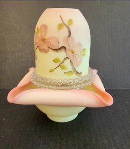 Fenton Burmese Dogwood 3 Piece Fairy Lamp Light 1981. # PD 7501 - Picture 1 of 9