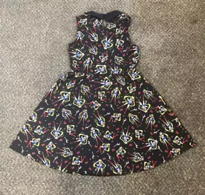Sailor Moon Womens' Bow and Moon Stick Print Anime Keyhole Cosplay Dress - Picture 1 of 14